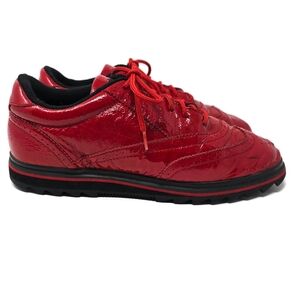 Vintage Reebok Patent Leather Wingtip Sneakers Women's 9 Red